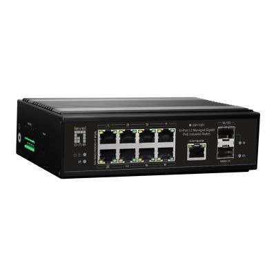 LevelOne Industrial Gb/L2 Managed PoE Switch 10-Port 360W 1Gbps