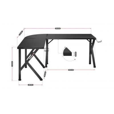 6. Huzaro Hero 6.3 Black Gaming Desk