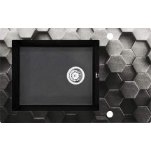 Single-bowl glass-granite sink with drainer