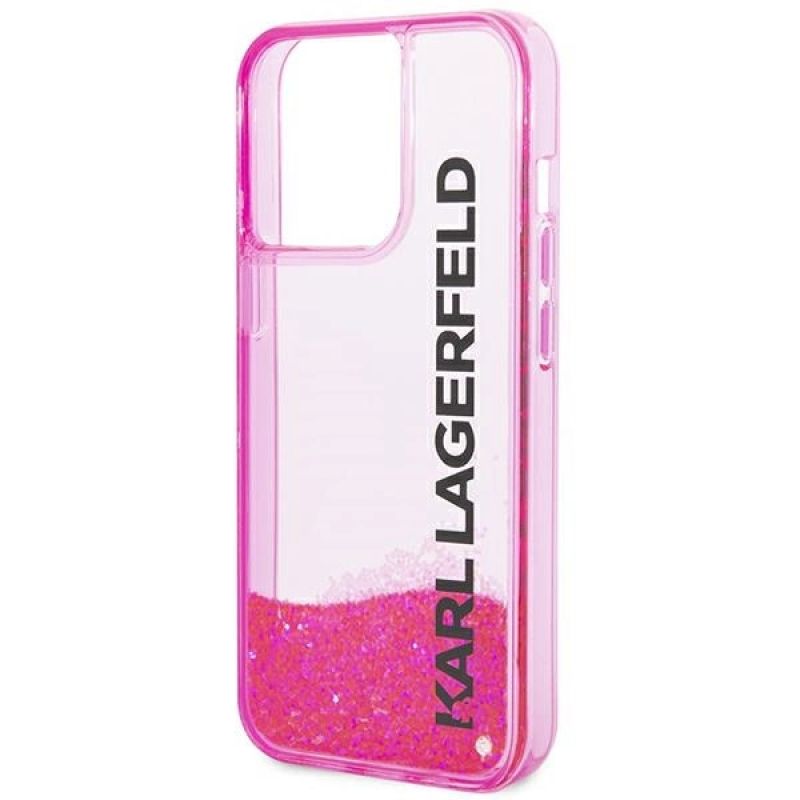 6. Karl Lagerfeld Liquid Glitter Elong Case for iPhone 14 Pro - Pink