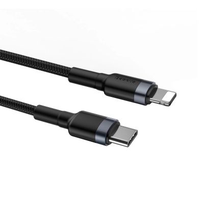 4. Baseus CATLKLF-G1 Lightning - USB-C PD QC cable 18W 480Mb/s 1m - black and gray