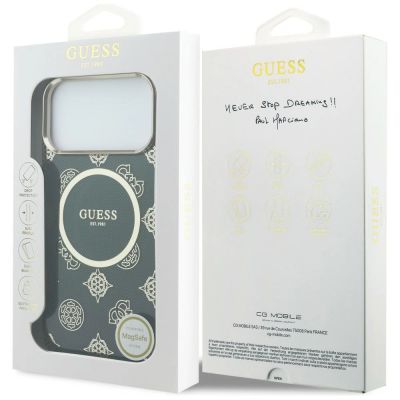 8. Guess IML Peony Dot MagSafe Case for iPhone 17 Pro Max - Black