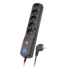 Lestar LV 530W surge protector strip 1.5m (5 x VDE; 10 A; 1.5m; black)