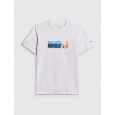 Men's regular printed T-shirt 4F 4FWSS26TTSHM3335-10S