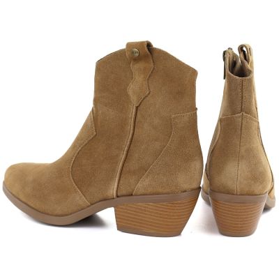 4. Women's leather cowboy boots camel Big Star TT274953