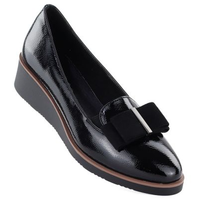 Women's patent leather high-heeled shoes, black, Vinceza 58630