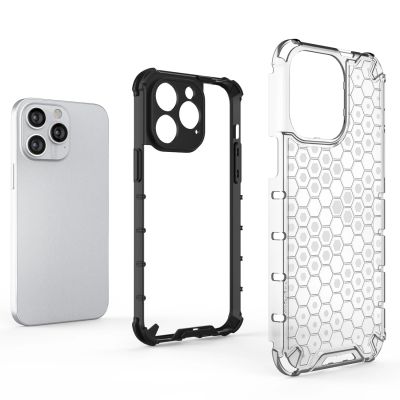 4. Honeycomb case for iPhone 14 Pro Max armored hybrid cover transparent