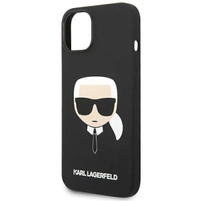 6. Karl Lagerfeld Silicone Karl`s Head Case for iPhone 13 / 14 / 15 - Black