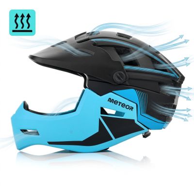 13. Meteor Hydra M Full-Face Bike Helmet 55-58 cm Black/Blue