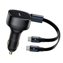 Baseus Enjoyment Retractable 2-in-1 Car Charger C+C 33W Cluster Black