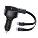 Baseus Enjoyment Retractable 2-in-1 Car Charger C+C 33W Cluster Black
