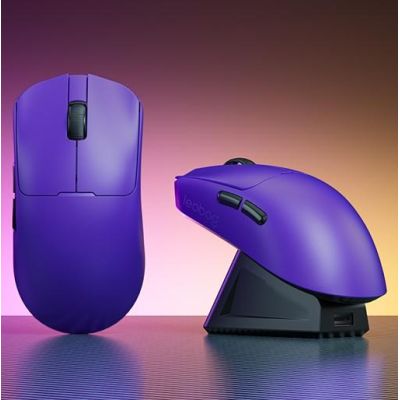 2. LEOBOG GM3 Purple Mouse with Charging Station