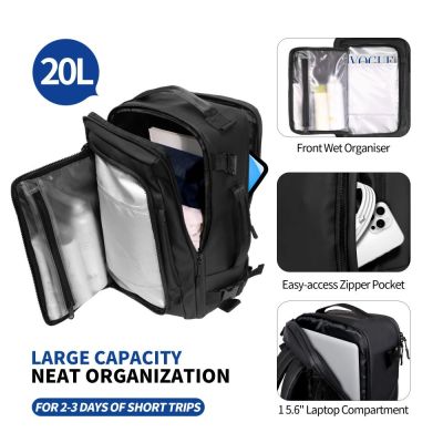 5. Tech-Protect Defender S50 Backpack for Ryanair & Wizzar, 20L Laptop - Black