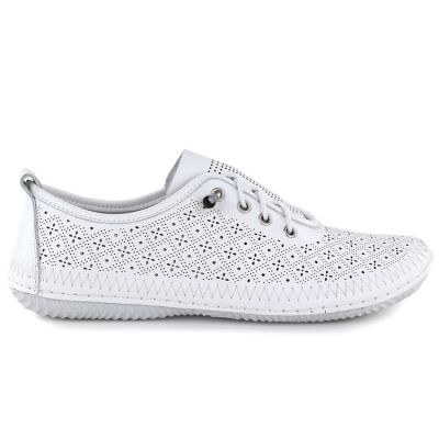 2. Women's leather openwork shoes, white, T.Sokolski 1302