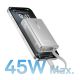 7. Baseus PicoGo 10000mAh 45W Powerbank with Digital Display and Built-in USB-C Cable - Titanium
