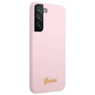 4. Guess GUHCS22MLSLMGLA S22+ S906 lavender/lavender hardcase Silicone Script Metal Logo