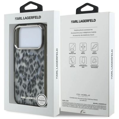 7. Karl Lagerfeld IML Leopard Pattern MagSafe Case for iPhone 17 Pro - Black