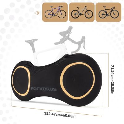 2. Rockbros D95 Elastic Cover Compatible with 26-29 Inch Gravel, Mountain, City, Road Bikes 700C (71×152 cm) - Black