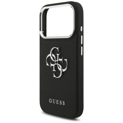 6. Guess Grained Big 4G Classic Logo case for iPhone 17 Pro - black