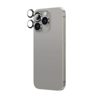 3. AmazingThing AR Aluminum 3 Lens Glass with Camera Lens Frame for iPhone 16 Pro / 16 Pro Max - Gray