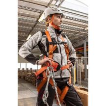 Belay kit with hip belt and shock absorber