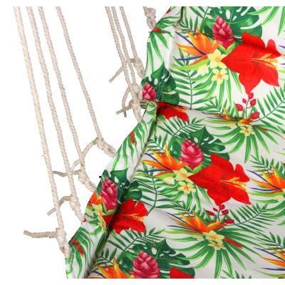 28. BRAZILIAN HAMMOCK HANGING CHAIR 100x50CM NATURA WITH SEWN TROPIC JUNGLE PILLOW
