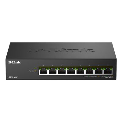 D-Link DMS-108P/E Network Switch Unmanaged 2.5G Ethernet (100/1000/2500) Supports PoE Black