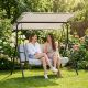 21. 3-SEATER GREY GARDEN AND BALCONY SWING