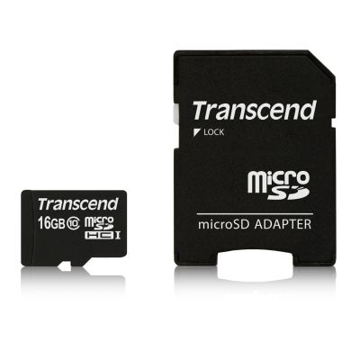 SD microSD Card 16GB Transcend SDHC Class10 w/adapter