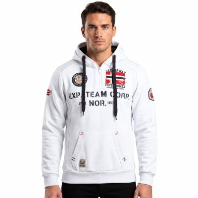 5. Geographical Norway GOPTAINE MEN 100 EO BS2 Men's Sweatshirt (WT1885H/GN-WHITE)