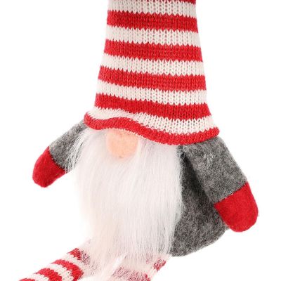 5. DECORATIVE SITTING GNOME 30+10 CM WITH A HAT AND STRIPED LEGS