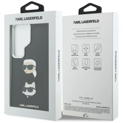 8. Karl Lagerfeld Saffiano Double Heads Metal Case for Samsung Galaxy S26 Ultra - Black
