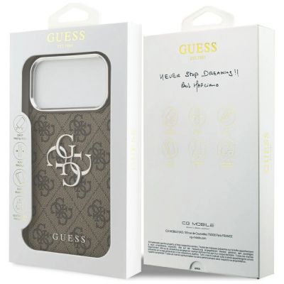 8. Guess 4G Big 4G Classic Logo Case for iPhone 17 Pro Max Brown - Silver