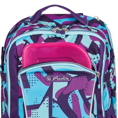 10. Herlitz Ultimate CamoPurple Backpack School Backpack Blue, Purple Polyester