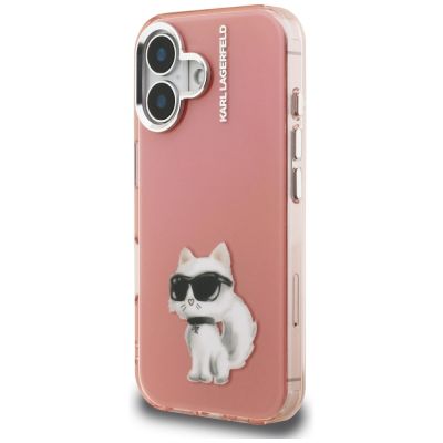 2. Karl Lagerfeld IML Aquarelle Choupette & Logo iPhone 16 Case - Pink
