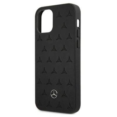6. Mercedes Leather Stars Pattern Case for iPhone 12 Pro Max - Black