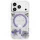 3. Guess Resin Flowers Glitter MagSafe Case for iPhone 18 Pro Max / 17 Pro Max - Purple