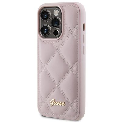 2. Guess Quilted Metal Logo case for iPhone 15 Pro - pink