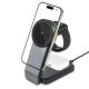 9. Tech-Protect QI15W-A28 MagSafe 3in1 Inductive Charger with Smartphone / Apple Watch / AirPods Stand - Black