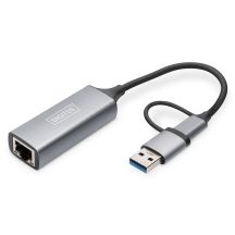 USB Type-C to Gigabit Ethernet 2.5GUSB-C + USB A adapter (USB 3.1/3.0)