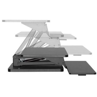 4. Maclean MC-882 Desk Stand for Keyboard, Monitor, or Laptop. For sitting and standing work. Gas spring. Black.