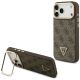 Guess 4G PU Triangle Logo & Stand Camera Magsafe Case for iPhone 17 Pro Max - Brown