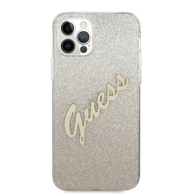 3. Guess GUHCP12LPCUGLSGO iPhone 12 Pro Max 6.7" gold/gold hardcase Glitter Gradient Script
