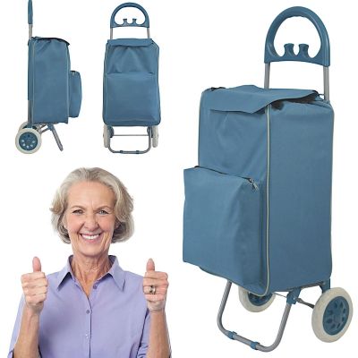 9. SHOPPING BAG ON WHEELS WITH FRAME 40L BLUE