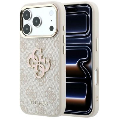 Guess 4G & Big Resin Logo Case for iPhone 17 Pro Max / 18 Pro Max - Pink