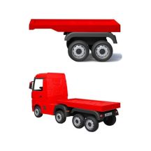 Semi-trailer for a battery-powered vehicle HL358 Mercedes Scania Actros red