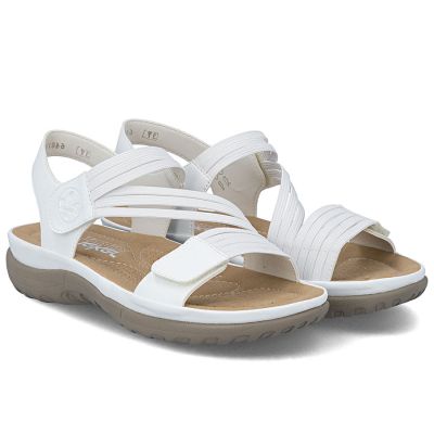 5. Comfortable women's sandals with Velcro and elastic bands, white Rieker 64870-81