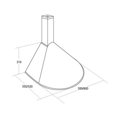 3. AKPO WK-5 RONDO TURBO 60 INOX chimney hood (600mm; stainless steel)