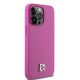 4. DKNY Leather Monogram Pattern Metal Logo MagSafe Case for iPhone 15 Pro Max - Pink