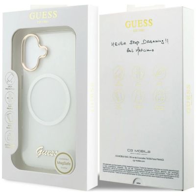 8. Guess IML Gradient Script Metal MagSafe Case for iPhone 17 - White